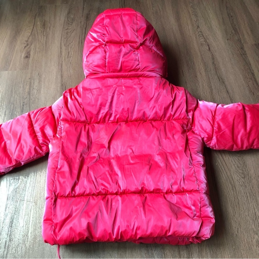 GAP Big Puff Cropped Jacket Women’s XS Neon Hot Pink Bright Statement Dopamine - Picture 8 of 12